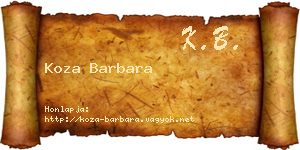 Koza Barbara névjegykártya